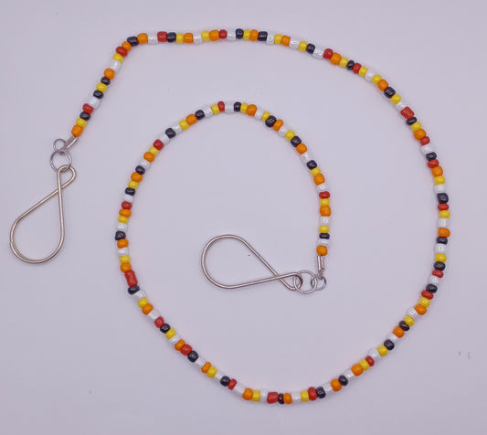 Candy corn colored Mask necklace